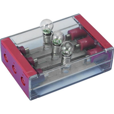 000039 3x E10 Lampjes Parallel Op Transparant Kastje