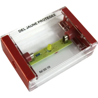 000109 gele LED op transparant kastje